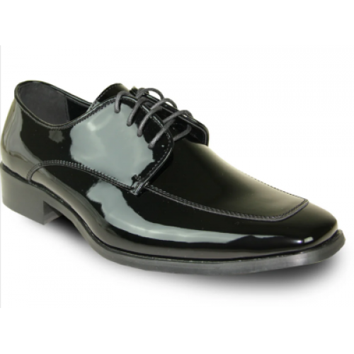 VANGELO Men Dress Shoe TUX-3 Oxford Formal Tuxedo for Prom & Wedding Black Patent - Wide Width Available